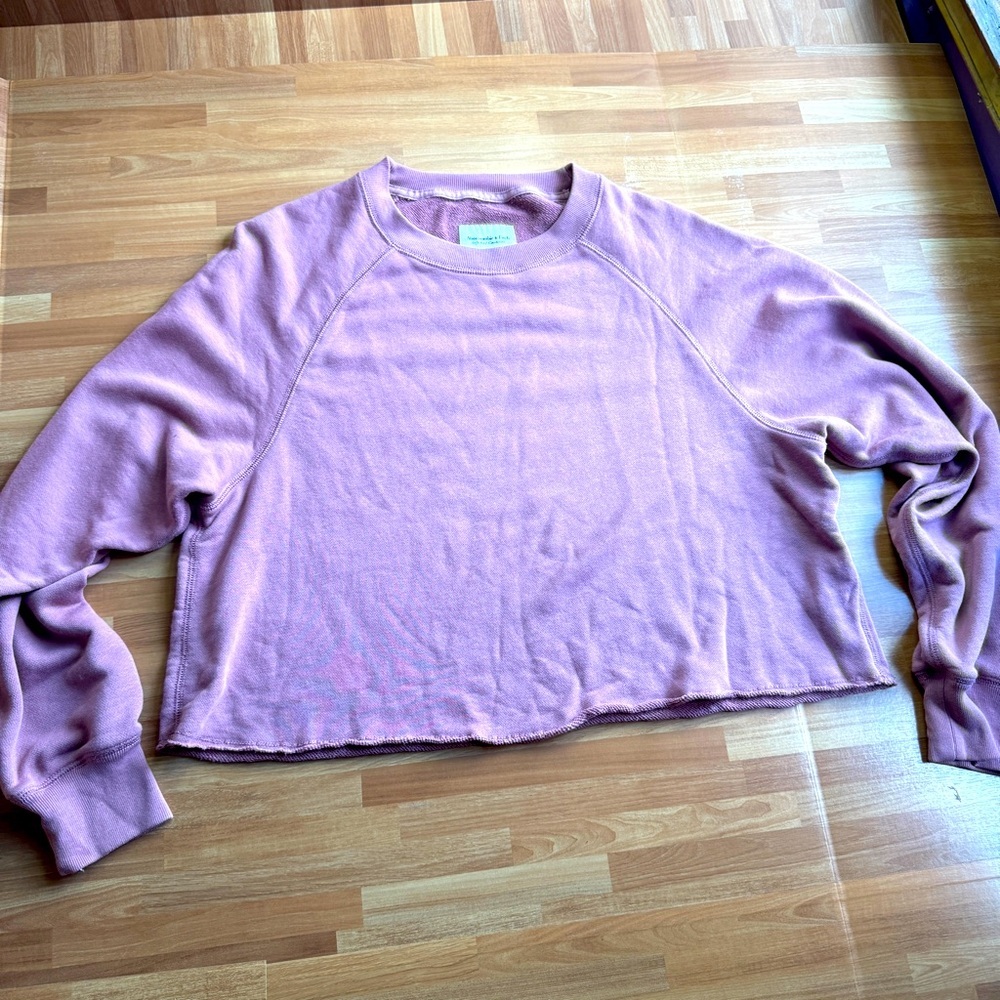 Abercrombie and Fitch mauve cropped sweat shirt long sleeve size large